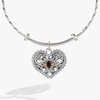 Alex and Ani Antique Heart Charm Bangle