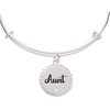 Alex and Ani Aunt Charm Bangle Bracelet for Women(Shiny Silver)