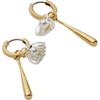 Alex and Ani Baseball Duo Charm Hoops, Brass Two Tone