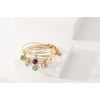 Alex and Ani Birthstones Expandable Bangle for Women, Birthday Crystal Charms, Shiny Finish, 2 to 3.5 in(Shiny Gold)