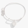 Alex and Ani Birthstones Expandable Bangle for Women, Birthday Crystal Charms, Shiny Finish, 2 to 3.5 in(Shiny Silver)