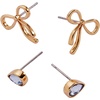 Alex and Ani Bow Stud Earrings, Set of 2, Shiny Gold