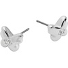Alex and Ani Butterfly Crystal Stud Earrings, Shiny Silver