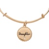 Alex and Ani Daughter Charm Bangle Bracelet for Women(Shiny Gold)