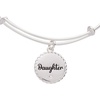 Alex and Ani Daughter Charm Bangle Bracelet for Women(Shiny Silver)