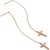 Alex and Ani Delicate Pave Cross Threader Earring, 14k Gold Sterling Silver