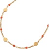 Alex and Ani Enameled Chain Coin Station Anklet(Coral)