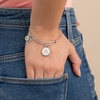 Alex and Ani Expandable Bangle for Women, Daisy Charm, Pineapple Jasper Gemstone, Rafaelian Finish, 2 to 3.5 in(Rafaelian Silver Finish)