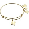 Alex and Ani Expandable Bangle for Women, Initials A to Z Letter Charms, Shiny Finish, 2 to 3.5 in(Gold)
