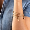 Alex and Ani Expandable Bangle for Women, Initials A to Z Letter Charms, Shiny Finish, 2 to 3.5 in(Shiny Gold Finish)