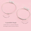 Alex and Ani Expandable Bangle for Women, Initials A to Z Letter Charms, Shiny Finish, 2 to 3.5 in(Shiny Silver Finish)