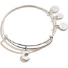 Alex and Ani Expandable Bangle for Women, Initials A to Z Letter Charms, Shiny Finish, 2 to 3.5 in(Silver)