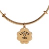 Alex and Ani Four-Leaf Clover Charm Bangle(Gold)