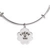 Alex and Ani Four-Leaf Clover Charm Bangle(Silver)