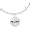 Alex and Ani Grandma Charm Bangle Bracelet for Women(Shiny Silver)
