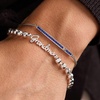 Alex and Ani Grandma Elongated Crystal Stretch Bracelet for Women(Shiny Silver)