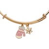 Alex and Ani Holiday Bracelet for Women – Snow Games Mitten Duo Charm Bangle Bracelet (Shiny Gold)