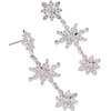 Alex and Ani Holiday Earrings for Women – Crystal Snowflake Linear Earring, Christmas Jewelry (Shiny Silver)