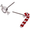 Alex and Ani Holiday Earrings for Women – Nickel-Free, Christmas Jewelry(Candy Cane (Shiny Silver))