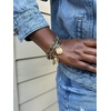 Alex and Ani Initial I Pave Starburst Texture Bangle(Shiny Gold)