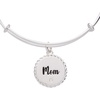 Alex and Ani Mom Charm Bangle Bracelet for Women(Shiny Silver)