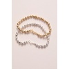 Alex and Ani Mom Elongated Crystal Stretch Bracelet for Women(Shiny Gold)