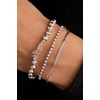 Alex and Ani Mom Elongated Crystal Stretch Bracelet for Women(Shiny Silver)