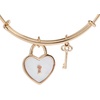 Alex and Ani Mother of Pearl Heart Lock Bangle(Gold)