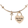 Alex and Ani Mother of Pearl Heart Lock Bangle(Gold)