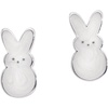 Alex and Ani PEEPS White Pearlized Bunny Earrings(Brass Shiny Silver)