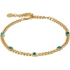 Alex and Ani September Birthstone Sapphire Curb Chain Bracelet(Gold)