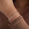 Alex and Ani September Birthstone Sapphire Curb Chain Bracelet(Silver)