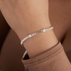 Alex and Ani September Birthstone Sapphire Curb Chain Bracelet(Silver)
