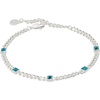 Alex and Ani September Birthstone Sapphire Curb Chain Bracelet(Silver)