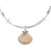 Alex and Ani Shell Motif Beaded Charm Bangle(Gold with Crystals)