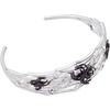 Alex and Ani Silver Cuff Bracelet – Spider Web Design with Black Spiders, Glows in the Dark, Crystal Accents, Spooky Halloween Jewelry, Nickel-Free