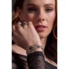 Alex and Ani Silver Cuff Bracelet – Spider Web Design with Black Spiders, Glows in the Dark, Crystal Accents, Spooky Halloween Jewelry, Nickel-Free