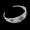 Alex and Ani Silver Cuff Bracelet – Spider Web Design with Black Spiders, Glows in the Dark, Crystal Accents, Spooky Halloween Jewelry, Nickel-Free