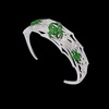 Alex and Ani Silver Cuff Bracelet – Spider Web Design with Black Spiders, Glows in the Dark, Crystal Accents, Spooky Halloween Jewelry, Nickel-Free
