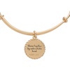 Alex and Ani Sister Charm Bangle Bracelet for Women(Shiny Gold)