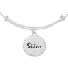 Alex and Ani Sister Charm Bangle Bracelet for Women(Shiny Silver)