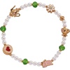 Alex and Ani Tea Party Beaded Stretch Bracelet, Brass Shiny Gold
