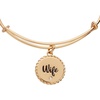 Alex and Ani Wife Charm Bangle Bracelet for Women(Shiny Gold)