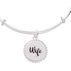 Alex and Ani Wife Charm Bangle Bracelet for Women(Shiny Silver)
