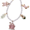 Alex and Ani Womens Holiday Bracelets – Nickel-Free Brass Bracelets, Trendy Women’s Jewelry (Pink Christmas Beaded Charm Bracelet, Shiny Gold)