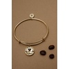 Alex and Ani ‘You’re the Espresso to my Martini’ Charm Bangle Bracelet, Shiny Gold Bracelets for Women, Nickel-Free, Safe Materials