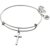 Alex and ANI Divine Guides Expandable Bangle Bracelet for Women, Cross Charm, 2 to 3.5 in(Silver)