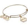 Alex and Ani Because I Love You Wire Bangle Bracelet for Women, Meaningful Charms, 2 to 3.5 in(Shiny Antique Gold Finish)