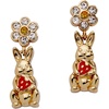 Alex and Ani Bunny Drop Earrings, Brass Shiny Gold