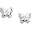 Alex and Ani Butterfly Crystal Stud Earrings, Shiny Silver